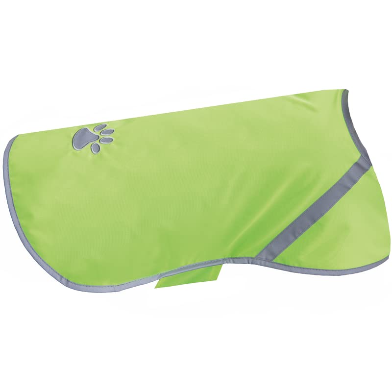 Bestlivings Reflektierende Hundewarnweste - Robust, Größenverstellbar, Reflektorweste mit Futterstoff, Sicherheitsweste für Hunde, Jacke Mantel in Grün, Größe L, Polyester