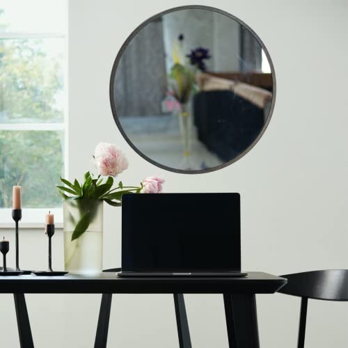Image of Quality Glass Metal Frame Round Wall Mirror Royal Mirror Home Decorative Mirror Modern Mirror Living Room Mirror Wall Mirror Bathroom Mirror Size 30x30 inches Color Golden MF 51