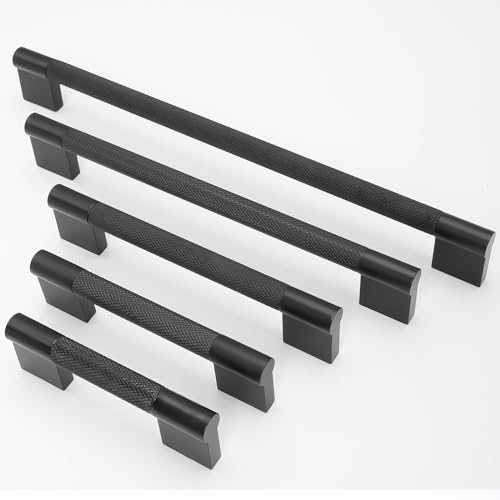 POVEFONK 10 Pack 3 inch(76mm) Matte Black Kitchen Cabinet Handles Knurled Cabinet Pulls Black Drawer Pulls Kitchen Hardware by POVEFONK - Image 6
