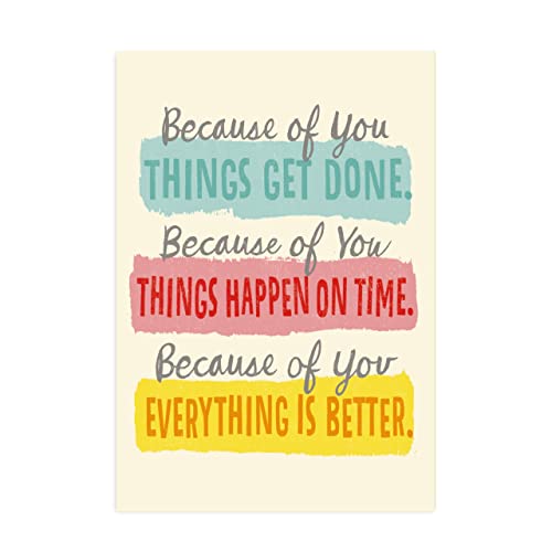 Hallmark Business (100 Pack) Thank You Card (Because of You) for Admins, Assistants, Volunteers, Secretaries, Managers, Associates, Colleagues, Supervisors, Professionals