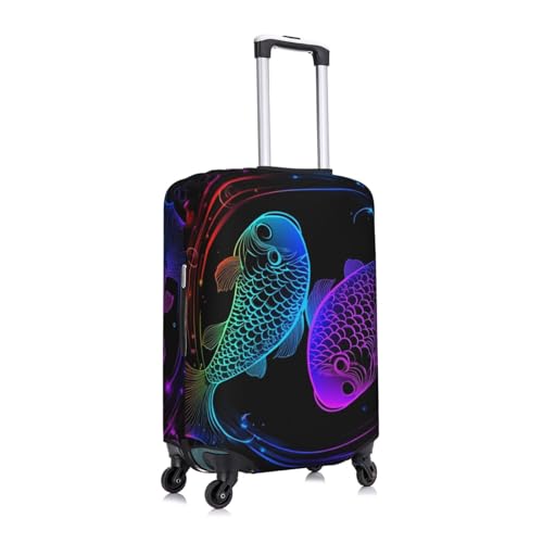 Travel Luggage Suitcase Protector Zipper Baggage Protector Fits 19-32 inch Luggages, Anti-Scratch Luggage Case Protective Cover, Washable, Constellation Zodiac Sign Pisces3