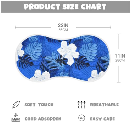 Hibiscus Leaves Profound Blue Burp Cloths for Babies Burp Rag Cotton Spit Up Rag for Baby Newborns Girl4