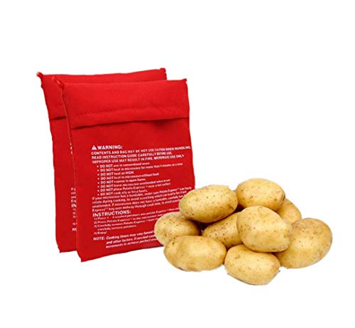 4Pcs Red Microwave Potato Bags Reusable Baked Bag Potato Microwave Baking Pouches For Potato Pouch Cooking In Just 4 Minutes #TOP3