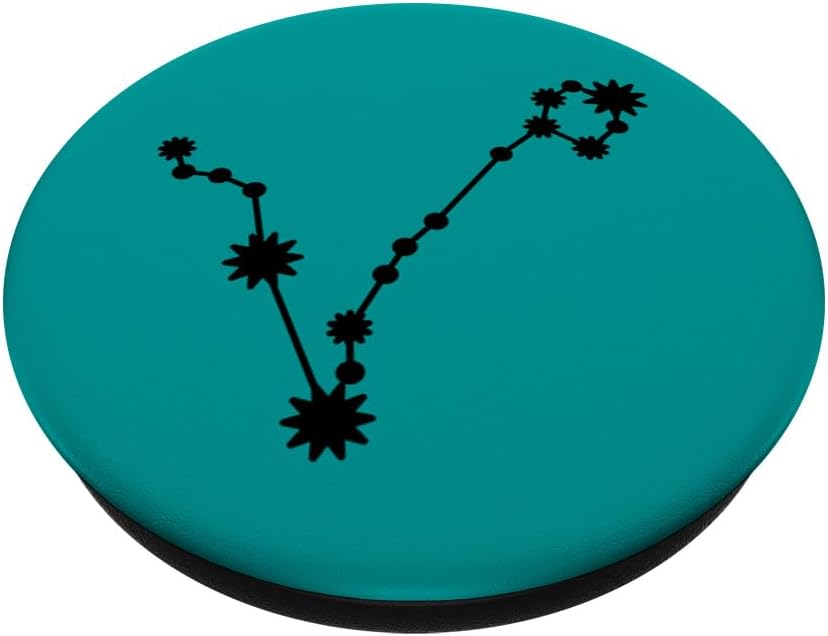 Black Teal Zodiac Pisces PopSockets Adhesive PopGrip - Image 2