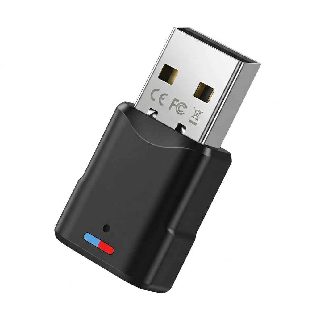 Adaptateur Bluetooth 5.3 USB pour PS5 PS4 Switch PC, Dongle Audio Faible Latence, Clé Bluetooth Plug & Play (Noir)