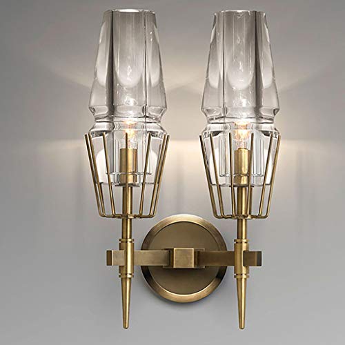 SFFZY Cuivre Loft Nordic Wall Lamp Industrial Retro Art Verre Simple Personality Allele Chambre à Coucher Tête Lampe Murale Antique - Image 4