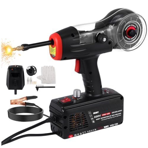 GEARHERO MIG Saldatrice 220 V 20 – 120 A IGBT Inverter – Saldatrice portatile MIG/MAG a gas di protezione professionale per fai da te, officina e lavorazione dei metalli