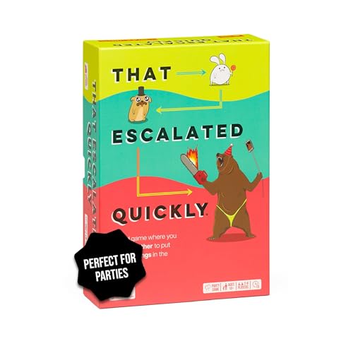 Image of That Escalated Quickly by Exploding Kittens, 2-8 Players - Ages 10+ - 15 Minutes to Play - Hilarious Cooperative Card Game for Family Game Night, Party, Adult and Teen