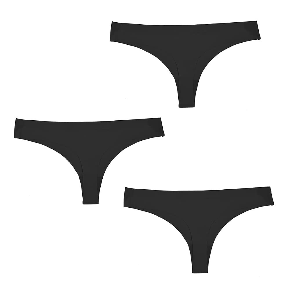 Undercover 3 Pairs Ladies No VPL Thongs BR723 Black 16