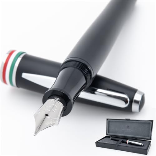 Stylo-plume Monteverde Aldo Domani noir mat plume fine avec encre et convertisseur