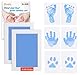 Zemiu XL Größe Baby Abdruck Set, 2 Pcs Baby Handabdruck und Fußabdruck Set Clean Touch Stempelkissen für Neugeborene/Baby Shower/Familie Geschenk,Pfotenabdruck Set-Blau