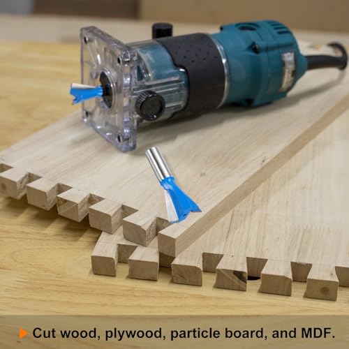QUARKZMAN 2 Stück Dovetail-Fräser 1-1/8 Durchmesser 1/2 Schaft Wolframkarbid 14 Grad Dovetail-Gelenk-Bohrer für Schubladen- und Schrankverbindungen Feine Holzbearbeitung