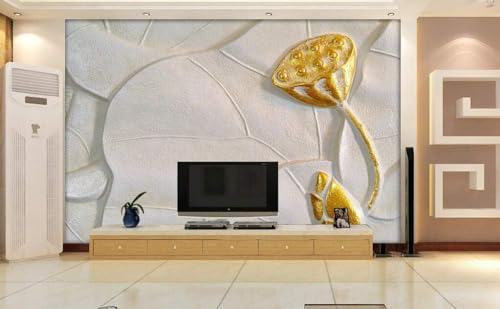 Décor mural lotus 3D pour insuffler la sérénité dans votre salon - 3