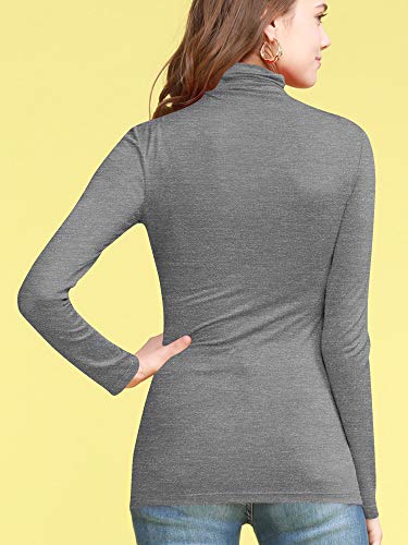 Image of Lock and Love Women's Turtleneck Top Lightweight Long Sleeve Slim Fit Pullover, Soft Rayon Stretch Layering Basic, S-3XL