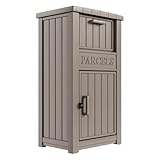 MAIUSCOLI Package Delivery Box for Outside, Large Parcel Drop Box with Lockable Secure, Waterproof and Anti-Theft Storage for Porch, Curbside, House (Grey)