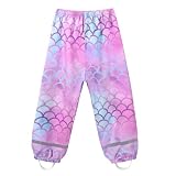 WAWSAM Kids Rain Pants Girls Mermaid Waterproof Outdoor Pants