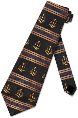 Steven Harris Mens Lawyer Scales of Justice Necktie - Black - Neck Tie