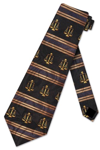 Steven Harris Mens Lawyer Scales of Justice Necktie - Black - Neck Tie