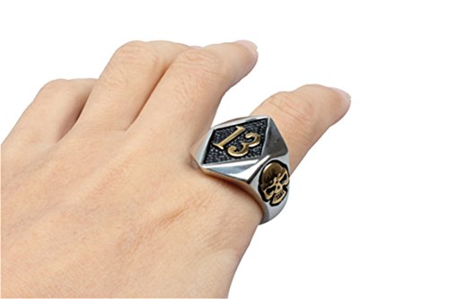 Pauro Men's Stainless Steel Motorcycle Biker Ring Evil Skull Gold Size 10 #TOP3