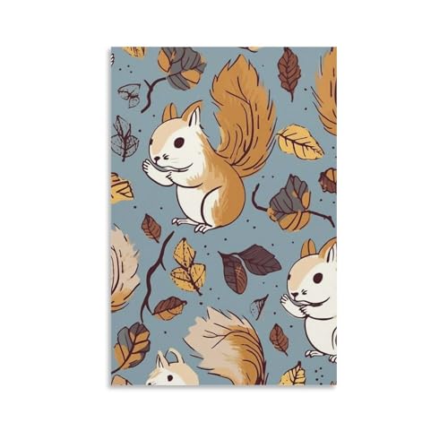 Toile murale écureuil pour créer une ambiance cocooning dans votre chambre