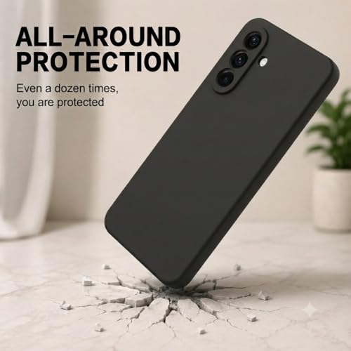 Image of Back Cover Compatible with Samsung Galaxy A57 5G | Full Camera Protection | Premium Liquid Silicon Case | Flexible Bumper Case for Samsung Galaxy A57 5G (Black)