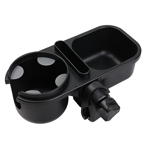 3 in 1 Universal Stroller Snack Tray with Cup Holder, Multifunctional Snack Catcher, Drink and Phone Holder for Stroller Snack Tray Attachment for Bumper Bar of Stroller Tray (Black)