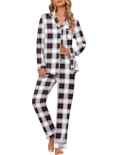 Ekouaer Women's Pajama Sets Button Down Long Sleeve Top & Pants Sleep sets - image 1