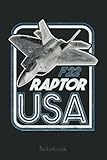  F-22 Raptor US Fighter Jet Military Aircraft Patriot Notebook: US Memorial Day, Journal 6 x 9, 110 Page Blank Lined Paperback Journal/Notebook Gift For Family Friends