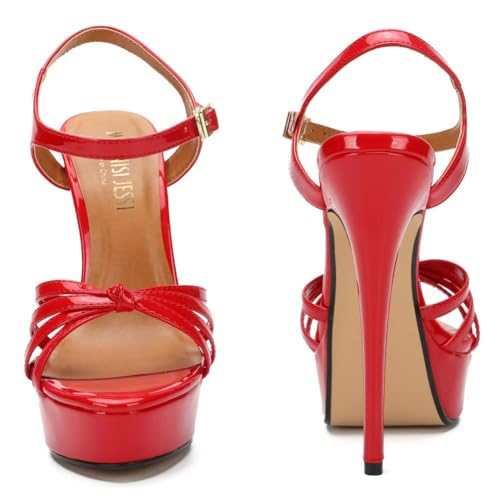 Image of MAIERNISI JESSI Unisex Men's Women's Flatform Stiletto High Heel Strapy Slingback Sandals
