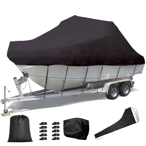 Housses de bateau en toile imperméable marine anti-UV noir 12FT