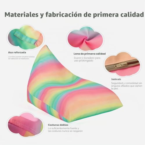 Miniatura 5 de Nobildonna Funda Para Silla De Puf De Almacenamiento De Animales De Peluche Solo Para Niños Y Adultos, Puf Extragrande Sin Relleno, Soporte Y Organizador De Juguetes De Peluche, Lona De