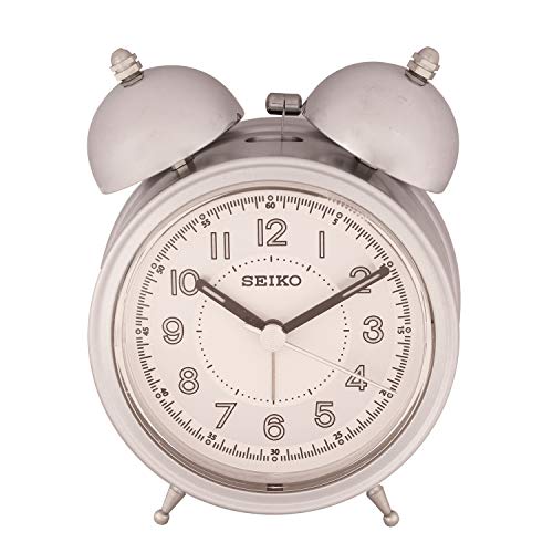 Doppelglockenwecker Seiko in Silber aus Kunststoff