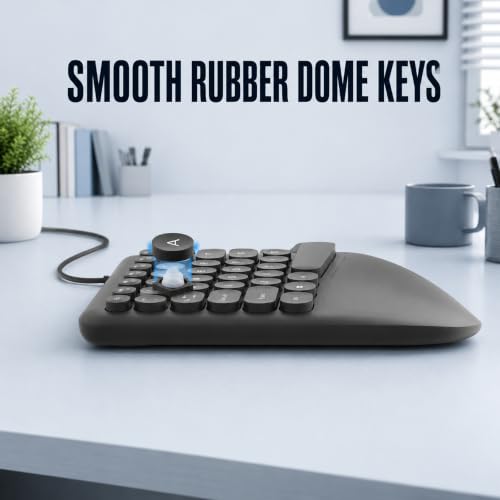 Image of ANT Master 70 Wired USB Keyboard, Full-Size 101-Key Computer Keyboard with FN + 12 Multimedia Shortcut Keys, Smooth Rubber Dome Keys, Anti-Splash Design, 5 Million Keystrokes, Windows & Linux Black