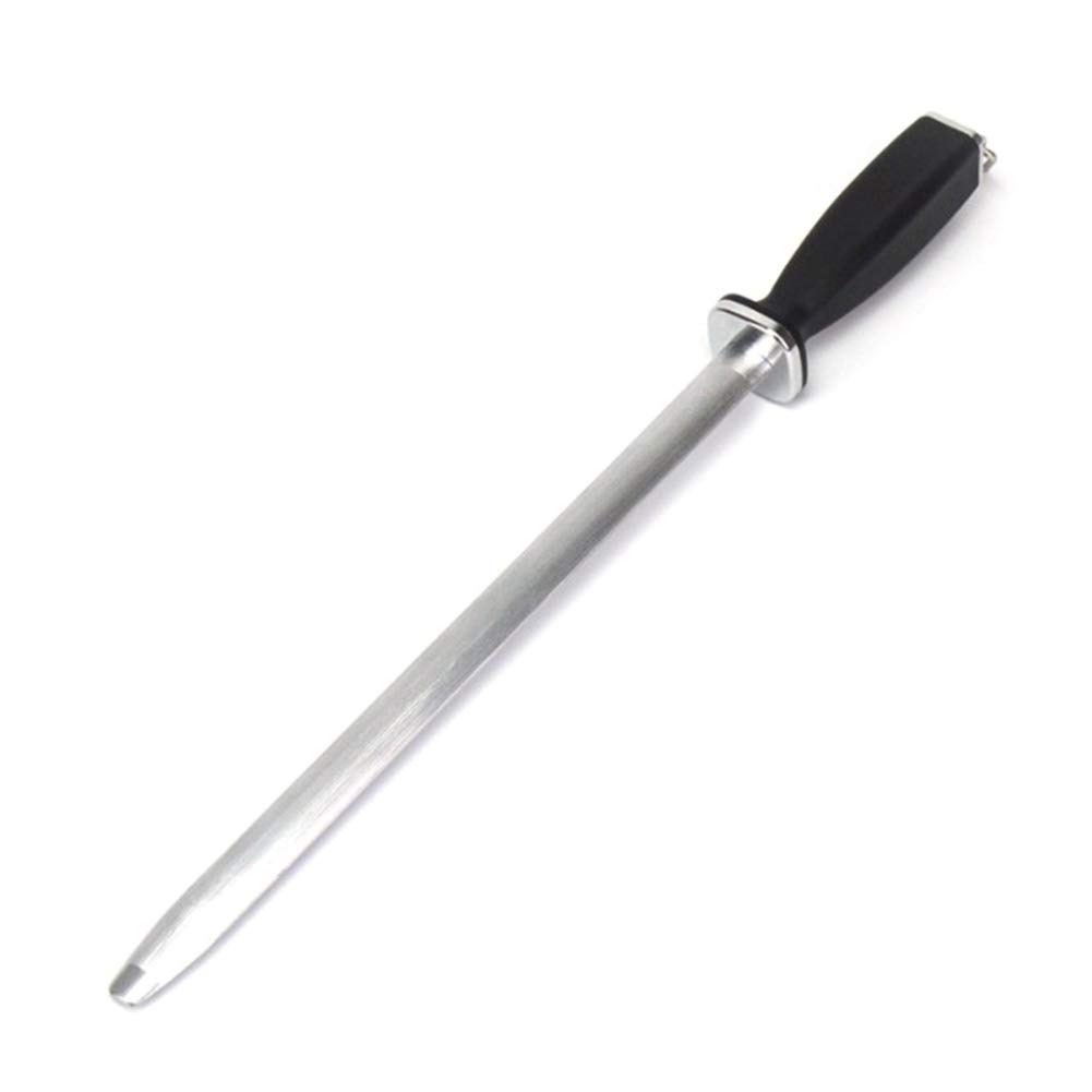 Silriku Black & Silver 10 Inch Professional Chef Knife Sharpener Rod Diamond Sharpening Stick Honing Steel For Knife