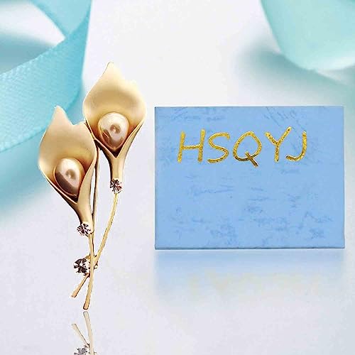 Image of Crystal Pearl Flower Brooches Pins Fashion Beautiful Created Rhinestone Floral Brooch Good Idea for Party Dance Wedding Banquet for Elegant Women Girl