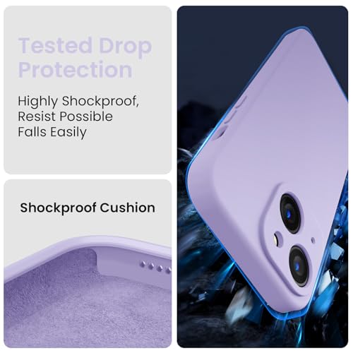Image of FireNova Designed for iPhone 15 Case, Silicone Upgraded [Camera Protection] Phone Case, Soft Anti-Scratch Microfiber Lining Inside, 6.1 inch, Clove Purple