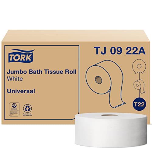 Tork Jumbo Toilet Paper Roll White T22, Universal, 2-ply, 12 x 1000', TJ0922A #1