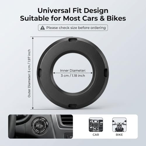 Image of SARTE Car Engine Start Stop Switch Cover Rotatable Ignition Button Protector Universal Push Start Stop Sticker Anti-Scratch Interior Decoration Accessory for All Cars