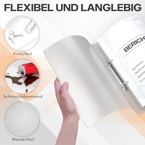 ACROPAQ - 5 x Ringbuch A4 - Mit 2 Ringen, Mit Rückenetiketten, Rückenbreite 3,5 cm, Luft, Natur Farbkollektion - Ringhefter, Ringordner, Ordner A4 Schmal, Ringmappe A4, Schulordner