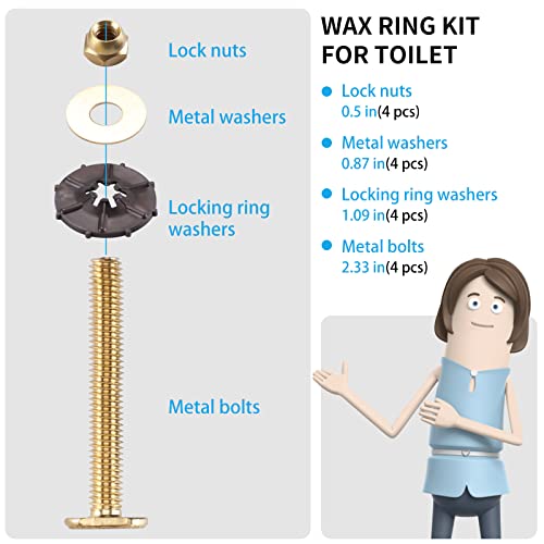 Menty Extra Thick Toilet Wax Ring For 3" Or 4" Drains Toilet Wax Rings Can Be Used To Install Or Replace Old Or New Toilets With A Perfect Leak-Proof Seal. Yellow 2-Piece Set. #TOP5