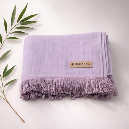 Image of 100% Bamboo Large Bath Towel | Buttery Soft, Ultra-Absorbent, Lightweight, Anti-Microbial, Hypoallergenic, Quick Dry | Suitable for Daily use, Travel, Gym, Swimming (Plum)