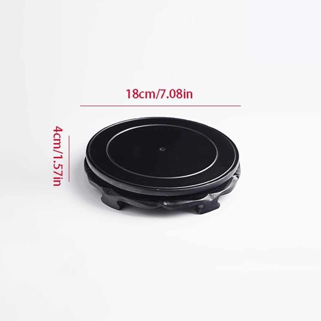 MIROOOO スタチューベース 花瓶スタンド 木製ベース 植木鉢 水槽 花瓶 オーナメント 奇妙な石 仏像 ラウンドベース 木製デ