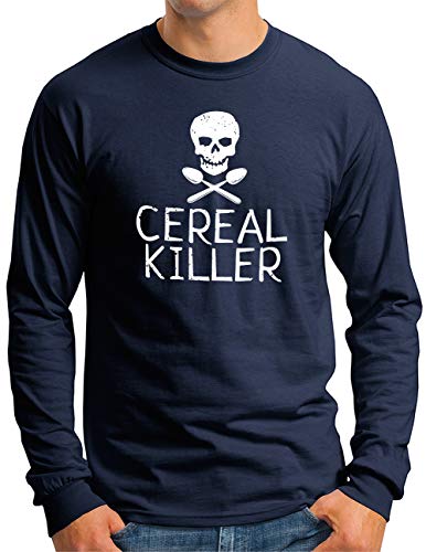 T-shirt manches longues homme OM3 motif crâne Cereal Killer imprimé fun et confort XXL