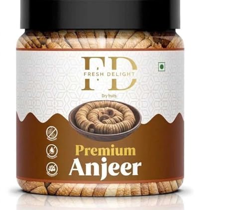 Fresh Delights Premium Dried Afghani Anjeer | Healthy Dry Fruit Snacks | Dried Figs | Rich Source Of Fibre Calcium & Iron | Low In Calories And Fat Free Snacking Dieting