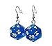 d20 Dice Earrings Translucent (Bright Blue)