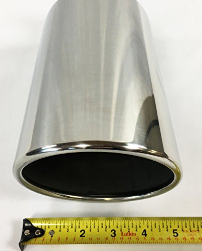 Exhaust Tip 5.00\" Dia X 18.00\" Long 2.50\" Inlet Weld On Rolled Slant Polished Stainless Steel W50018-250-BOSS-RS Wesdon Exhaust Tip - Thumbnail 5