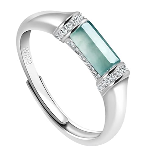 [DAZZARRY] 翡翠 リング レディース 調整可能 シルバー925 天然石 指輪 ひすい ビンテージ フリーサイズ 指輪 ジェダイト パワーストーン母の日 健康 長寿 お守り・魔除け