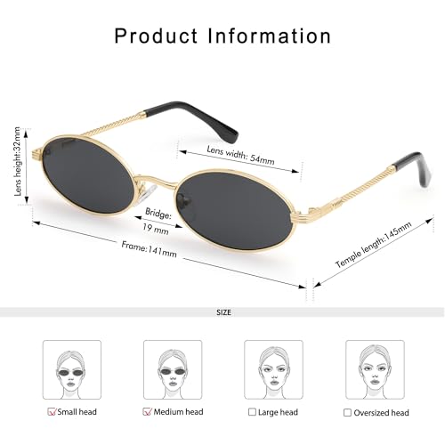 Retro Oval Cat Eye Sunglasses for Women Y2k Trendy Narrow 90s Sunnies Designer Sun Glasses AP3721