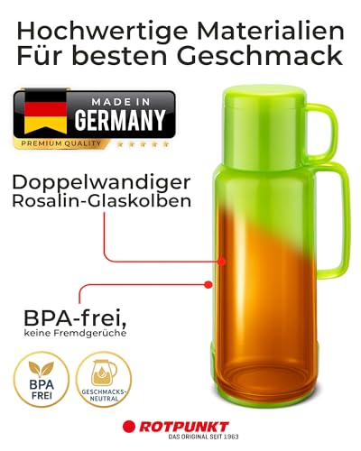 ROTPUNKT Isolierflasche 1 Liter mit integriertem Becher - Hochwertige Isolierkanne Made in Germany I Bis zu 24 h heiß & 36 h kalt (Andreas… – Ansicht 4
