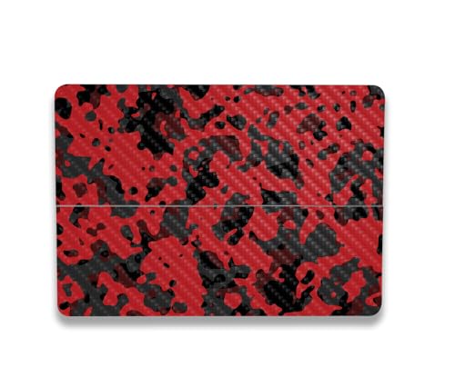 Image of MightySkins Carbon Fiber Skin Compatible with Microsoft Surface Laptop Studio 2 (2023) Full Wrap Kit - Red Modern Camo | Protective, Durable Textured Carbon Fiber Finish | Made in The USA